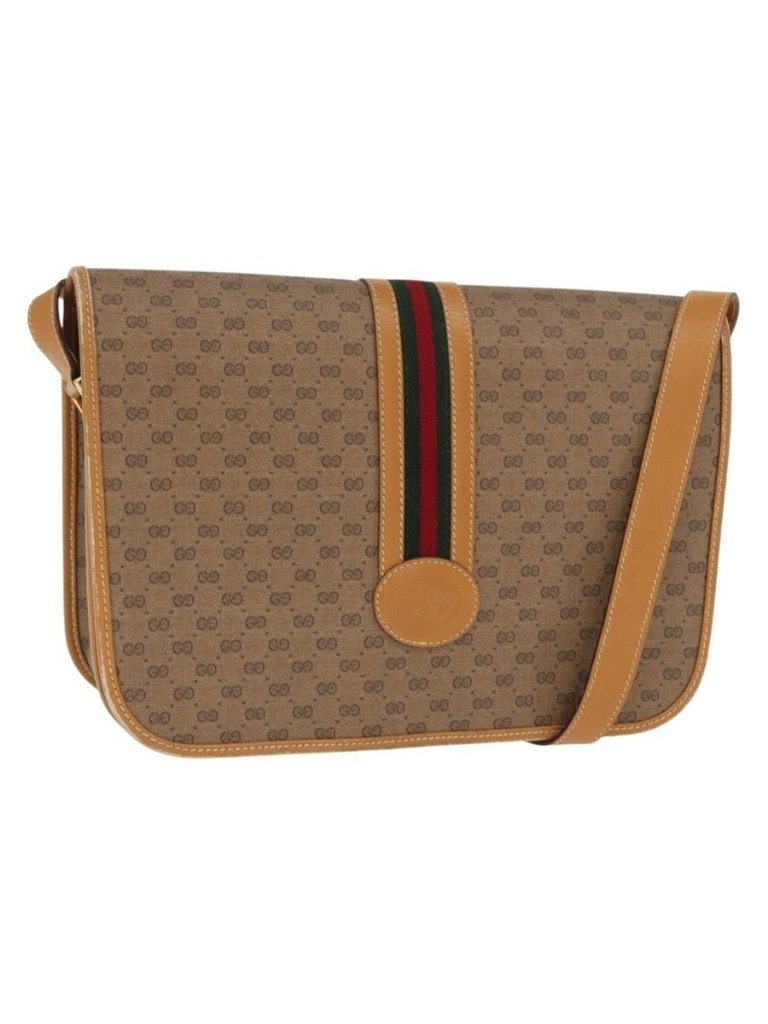 Authentic Gucci Micro Gg Supreme Web Sherry Line Bag Pvc Beige 001 904 0915